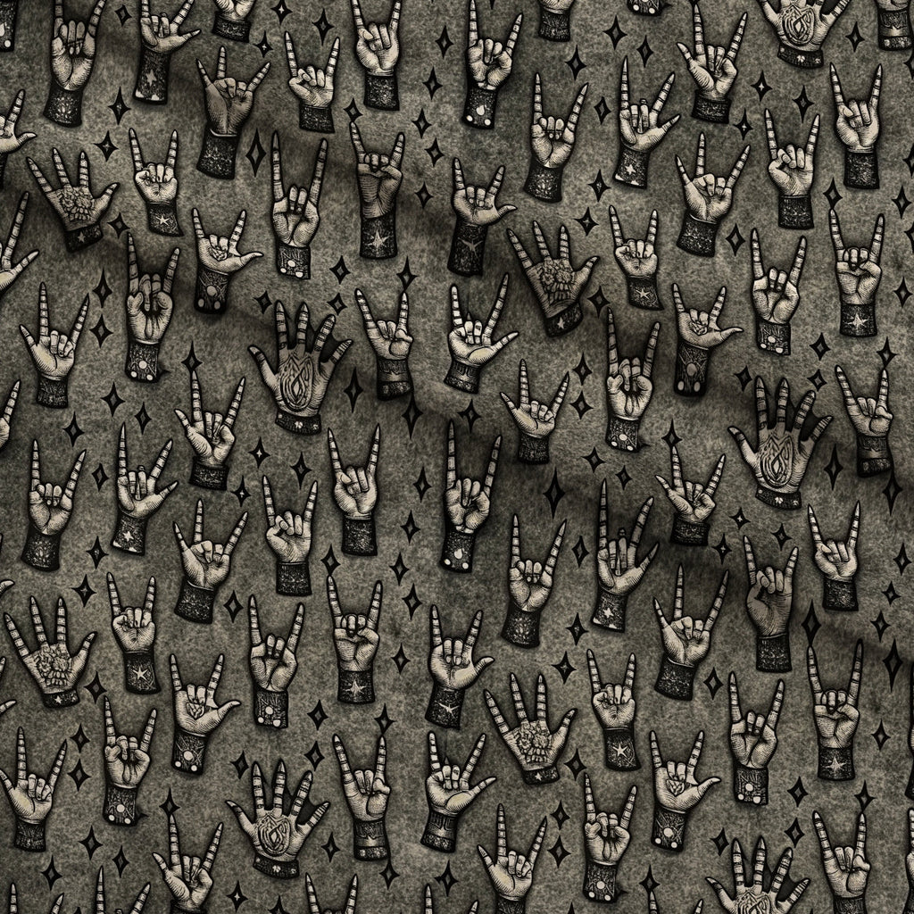 Heavy Metal Pattern 6 Fleece Fabric — fleece fabric folded close-up preview (mv-fleece-v1:lying)