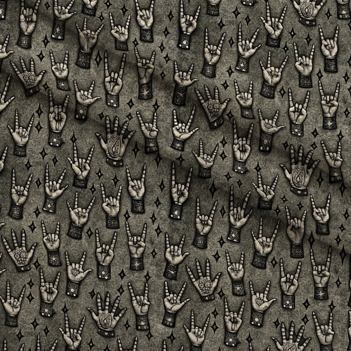 Heavy Metal Pattern 6 Fleece Fabric — fleece fabric folded close-up preview (mv-fleece-v1:lying)
