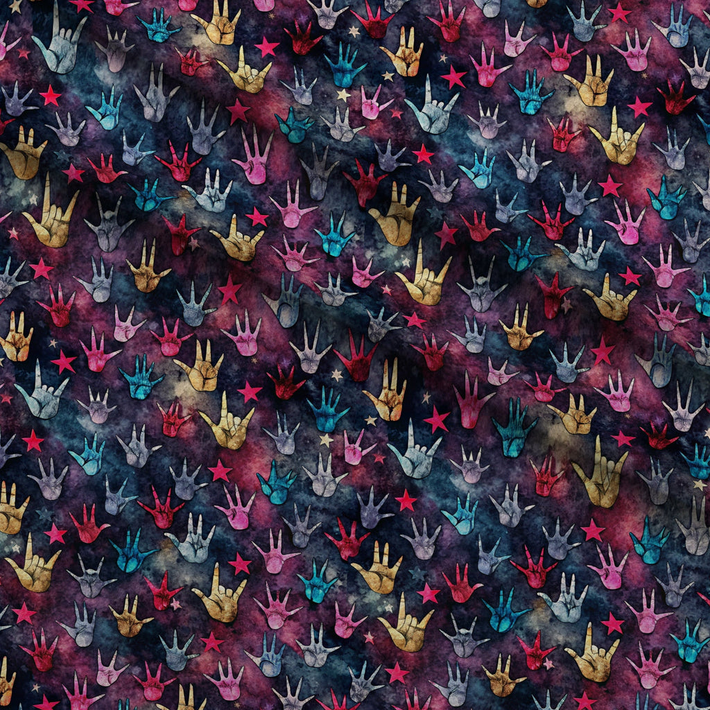 Heavy Metal Pattern 7 Fleece Fabric — fleece fabric folded close-up preview (mv-fleece-v1:lying)