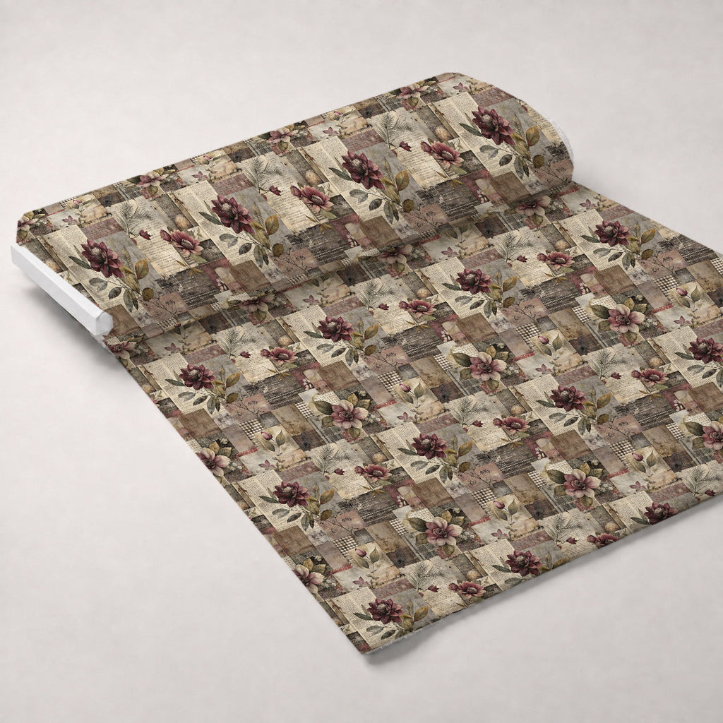 Heirloom Collage Pattern 12 Fleece Fabric — fleece fabric unrolled bolt preview (mv-fleece-v1:bolt)