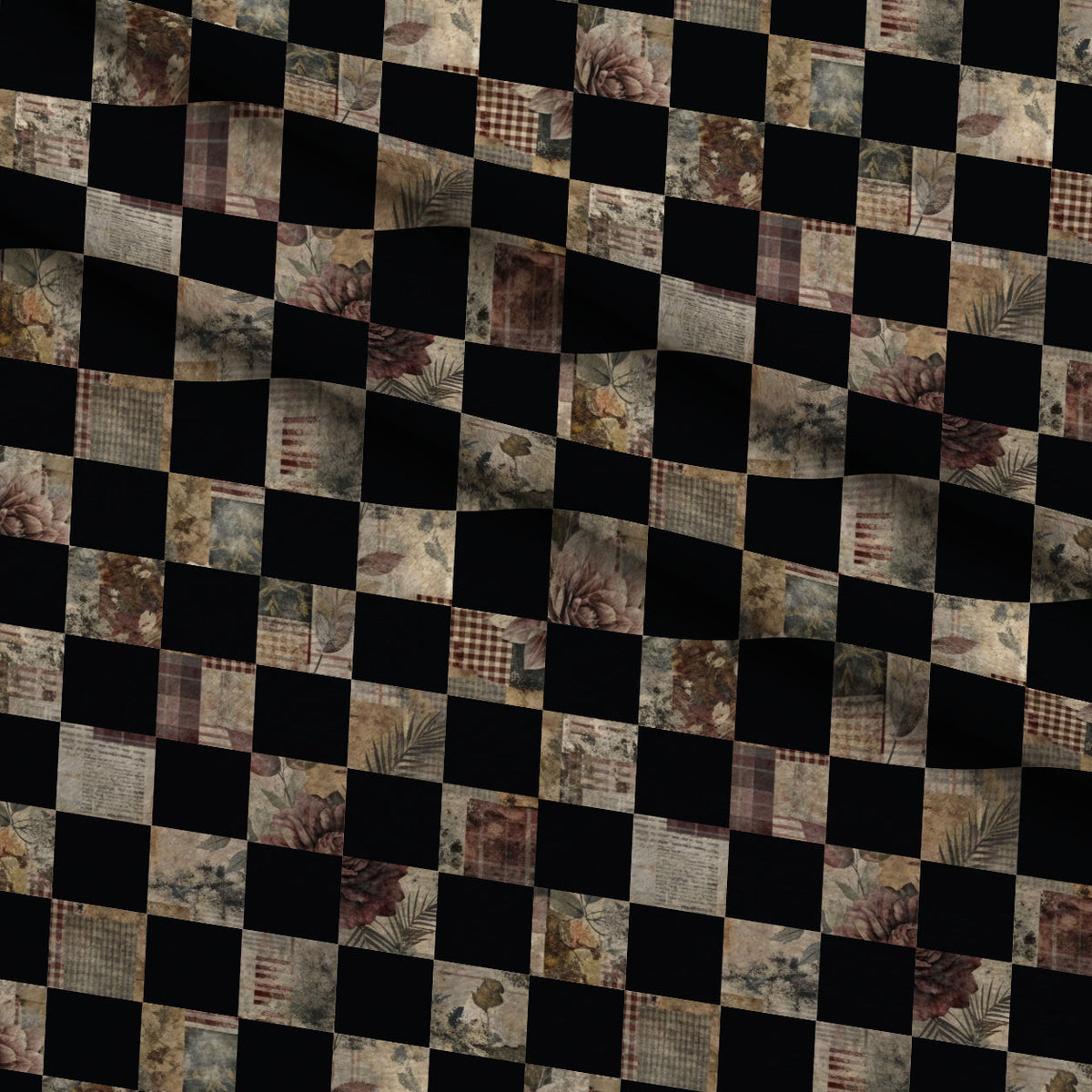 Heirloom Collage Pattern 13 Fleece Fabric — fleece fabric folded close-up preview (mv-fleece-v1:lying)