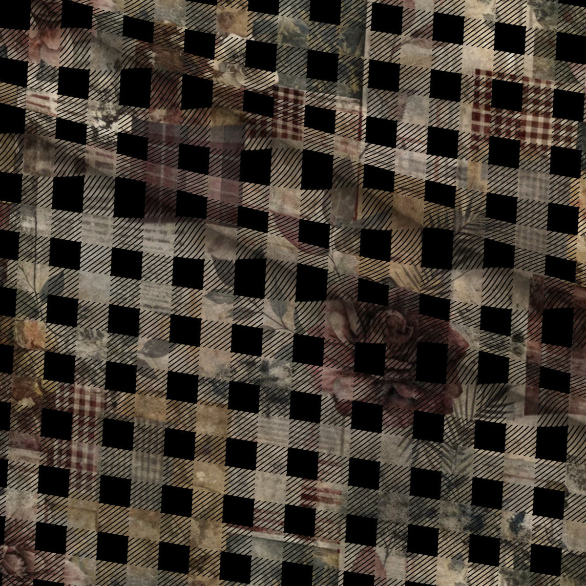 Heirloom Collage Pattern 15 Fleece Fabric — fleece fabric folded close-up preview (mv-fleece-v1:lying)