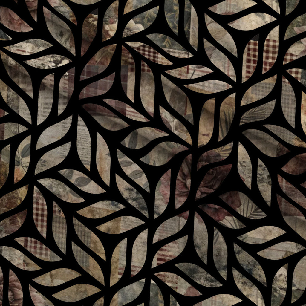 Heirloom Collage Pattern 25 Fleece Fabric — fleece fabric folded close-up preview (mv-fleece-v1:lying)