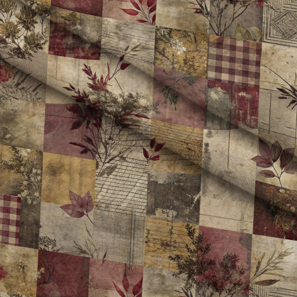 Heirloom Collage Pattern 3 Fleece Fabric — fleece fabric folded close-up preview (mv-fleece-v1:lying)