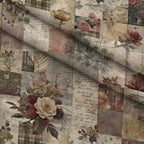 Heirloom Collage Pattern 5 Fleece Fabric — fleece fabric folded close-up preview (mv-fleece-v1:lying)