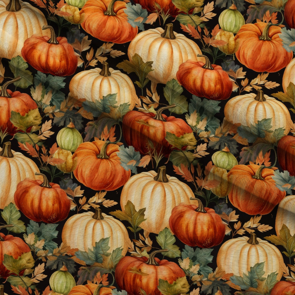 Heirloom Harvest Pattern 3 Fleece Fabric — fleece fabric folded close-up preview (mv-fleece-v1:lying)