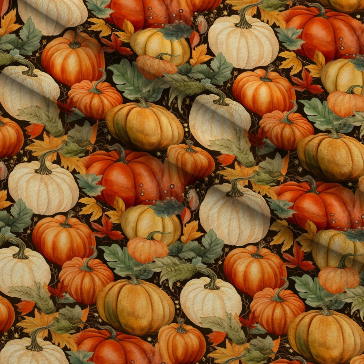 Heirloom Harvest Pattern 7 Fleece Fabric — fleece fabric folded close-up preview (mv-fleece-v1:lying)