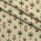 Hemp Dreamcatcher Pattern 11 Fleece Fabric — fleece fabric folded close-up preview (mv-fleece-v1:lying)