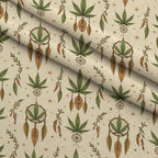 Hemp Dreamcatcher Pattern 6 Fleece Fabric — fleece fabric folded close-up preview (mv-fleece-v1:lying)