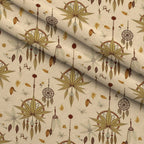 Hemp Dreamcatcher Pattern 8 Fleece Fabric — fleece fabric folded close-up preview (mv-fleece-v1:lying)
