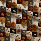 Herbarium Quilt Pattern 5 Fleece Fabric — fleece fabric folded close-up preview (mv-fleece-v1:lying)