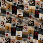 Herbarium Quilt Pattern 8 Fleece Fabric — fleece fabric folded close-up preview (mv-fleece-v1:lying)