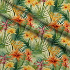 Hibiscus Paradise Pattern 9 Fleece Fabric — fleece fabric folded close-up preview (mv-fleece-v1:lying)