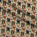 Holiday Pups Pattern 1 Fleece Fabric — fleece fabric folded close-up preview (mv-fleece-v1:lying)