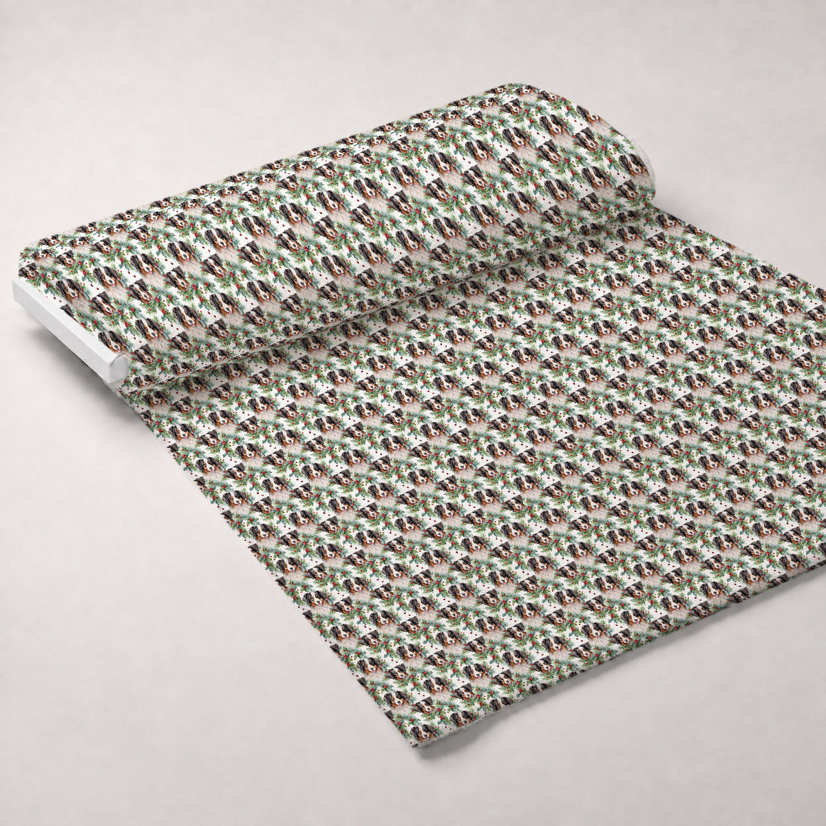 Holiday Pups Pattern 10 Fleece Fabric — fleece fabric unrolled bolt preview (mv-fleece-v1:bolt)