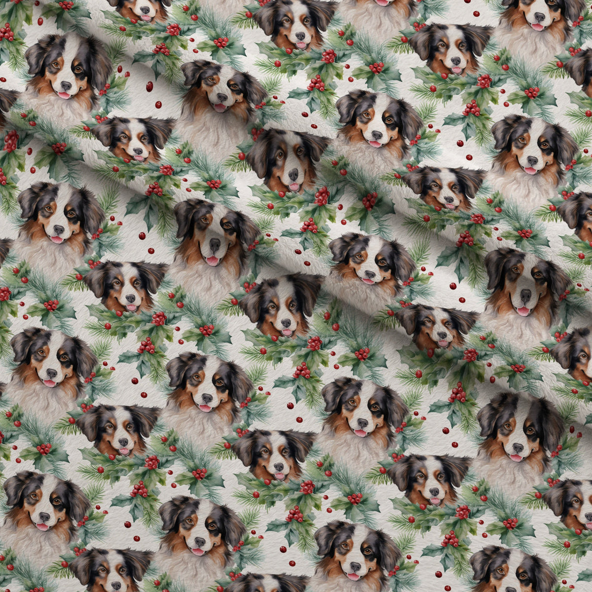 Holiday Pups Pattern 10 Fleece Fabric — fleece fabric folded close-up preview (mv-fleece-v1:lying)