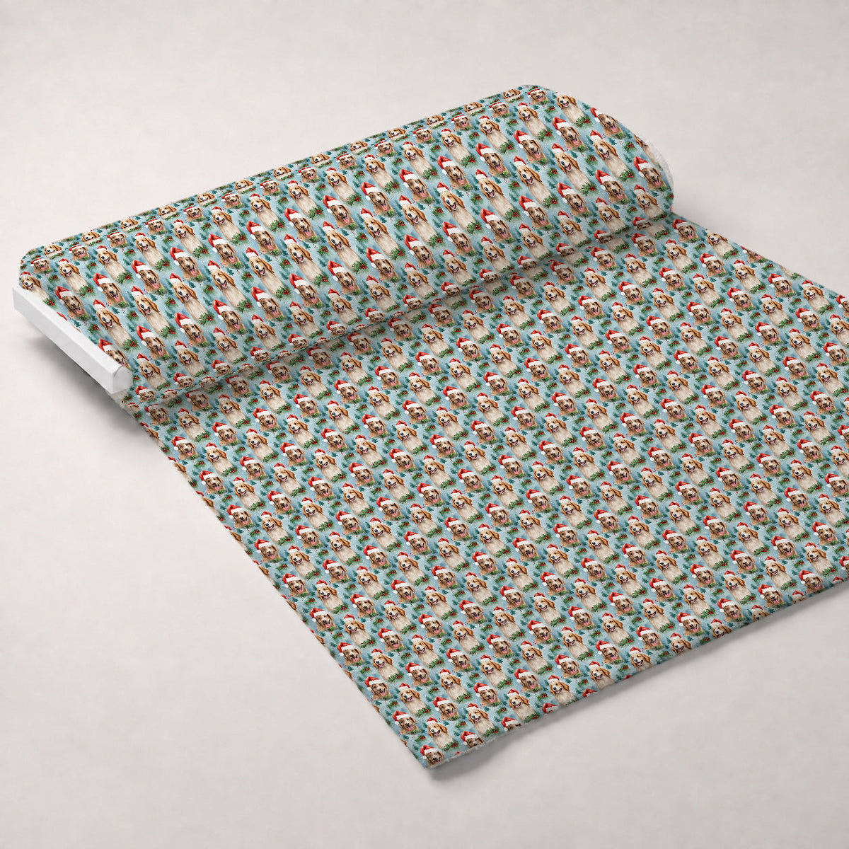 Holiday Pups Pattern 2 Fleece Fabric — fleece fabric unrolled bolt preview (mv-fleece-v1:bolt)