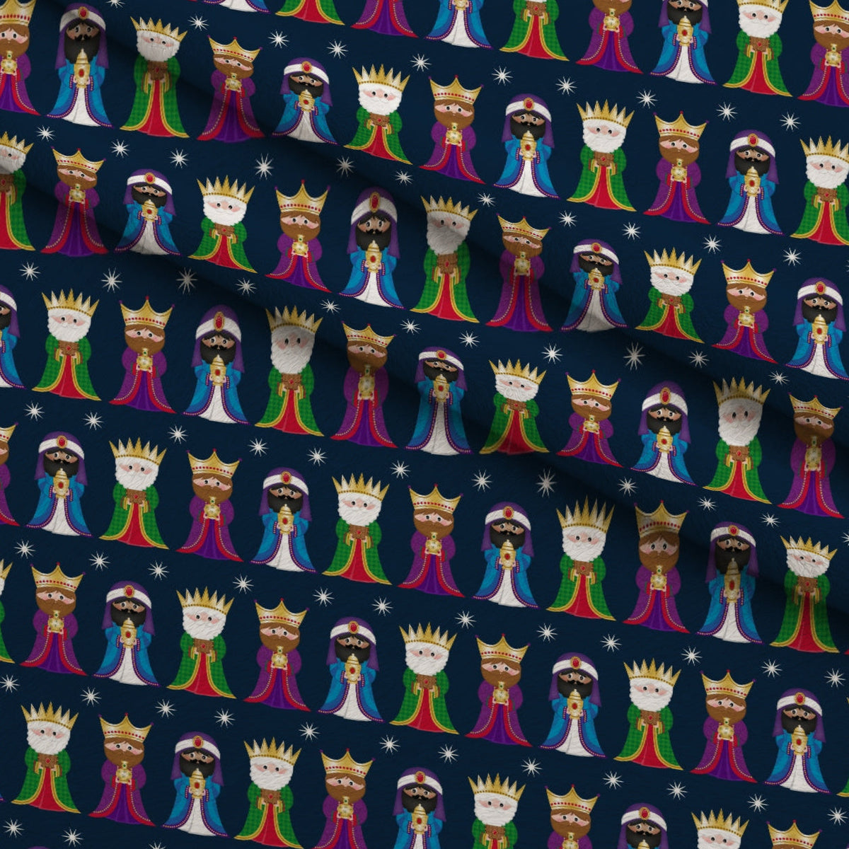 Holy Night Pattern 3 Fleece Fabric — fleece fabric folded close-up preview (mv-fleece-v1:lying)