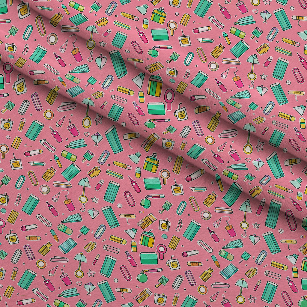 Homework Doodles Pattern 10 Fleece Fabric — fleece fabric folded close-up preview (mv-fleece-v1:lying)