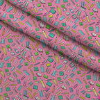 Homework Doodles Pattern 11 Fleece Fabric — fleece fabric folded close-up preview (mv-fleece-v1:lying)