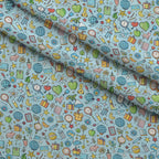 Homework Doodles Pattern 13 Fleece Fabric — fleece fabric folded close-up preview (mv-fleece-v1:lying)