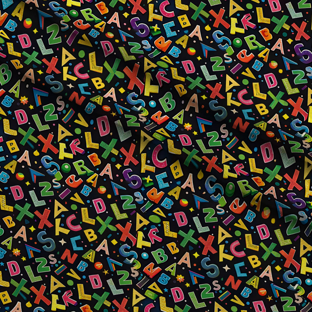 Homework Doodles Pattern 14 Fleece Fabric — fleece fabric folded close-up preview (mv-fleece-v1:lying)