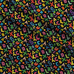 Homework Doodles Pattern 14 Fleece Fabric — fleece fabric folded close-up preview (mv-fleece-v1:lying)