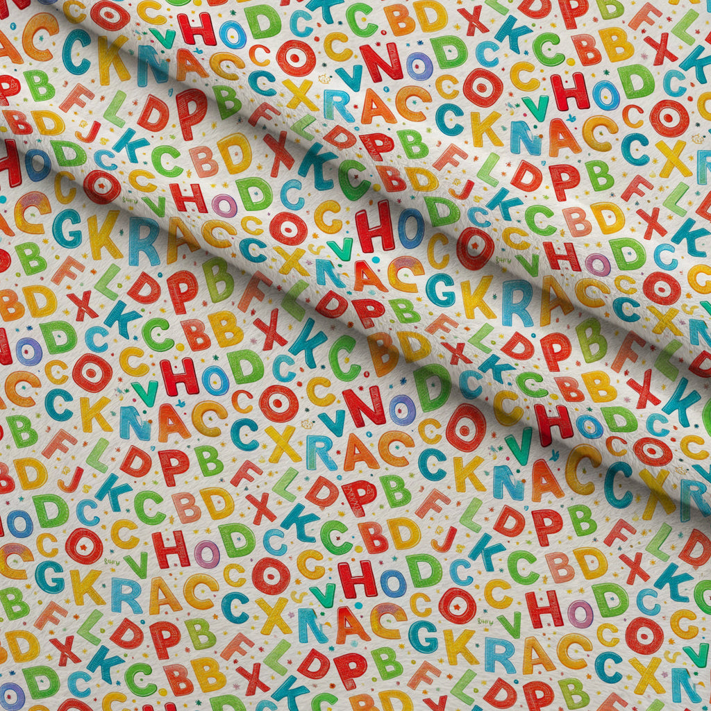 Homework Doodles Pattern 16 Fleece Fabric — fleece fabric folded close-up preview (mv-fleece-v1:lying)