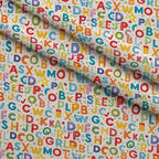 Homework Doodles Pattern 17 Fleece Fabric — fleece fabric folded close-up preview (mv-fleece-v1:lying)