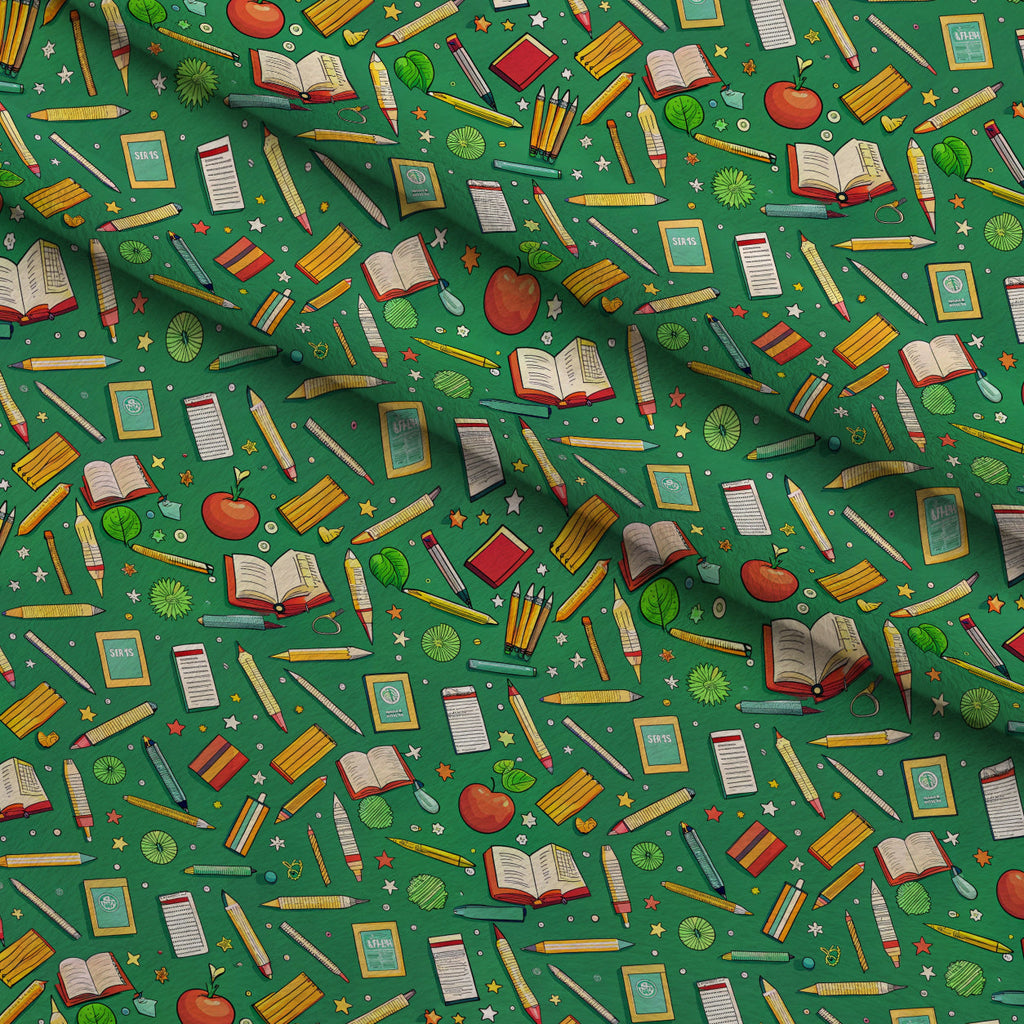 Homework Doodles Pattern 5 Fleece Fabric — fleece fabric folded close-up preview (mv-fleece-v1:lying)