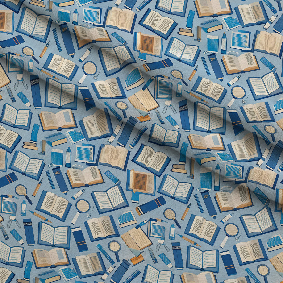 Homework Doodles Pattern 6 Fleece Fabric — fleece fabric folded close-up preview (mv-fleece-v1:lying)