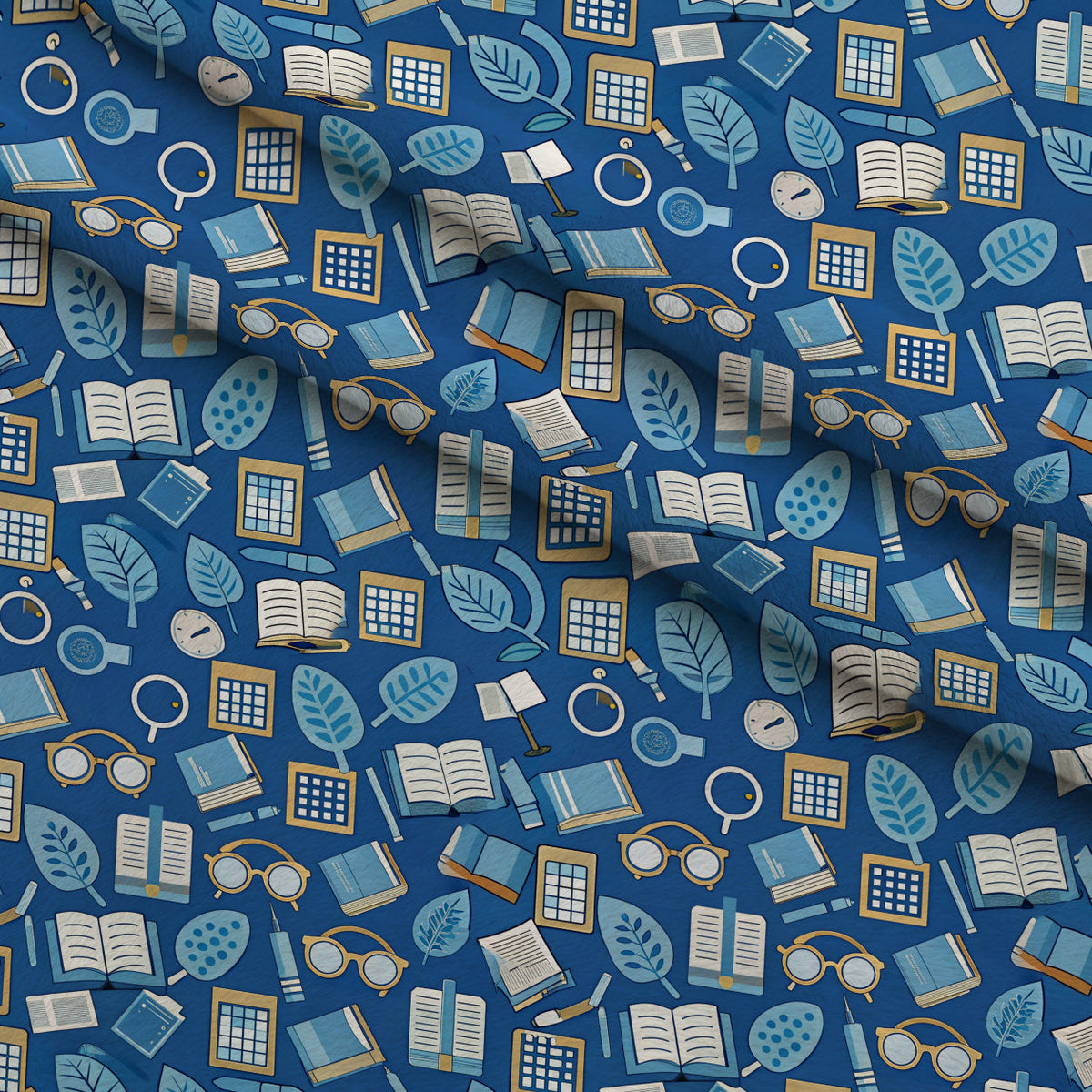 Homework Doodles Pattern 8 Fleece Fabric — fleece fabric folded close-up preview (mv-fleece-v1:lying)