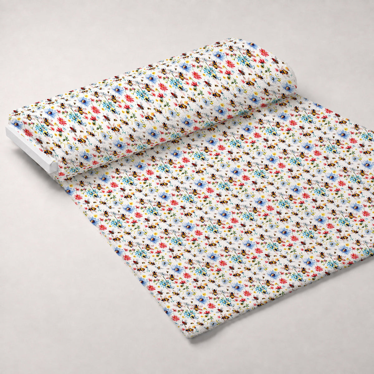 Honey Meadow Pattern 13 Fleece Fabric — fleece fabric unrolled bolt preview (mv-fleece-v1:bolt)