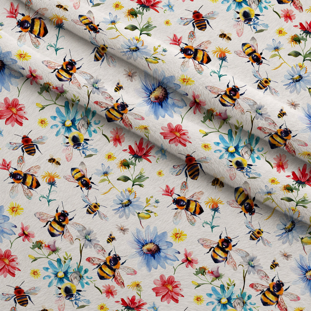 Honey Meadow Pattern 13 Fleece Fabric — fleece fabric folded close-up preview (mv-fleece-v1:lying)
