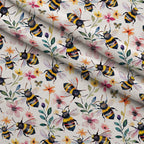 Honey Meadow Pattern 14 Fleece Fabric — fleece fabric folded close-up preview (mv-fleece-v1:lying)