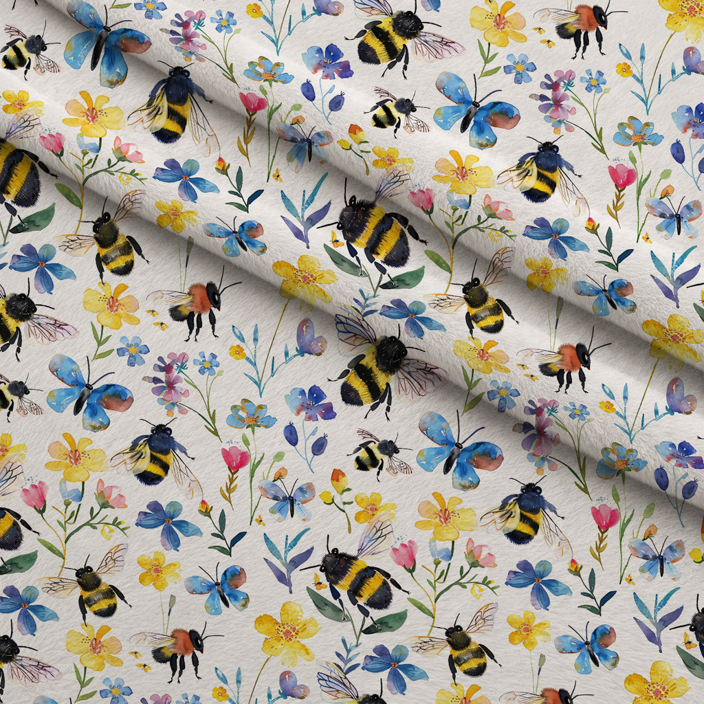 Honey Meadow Pattern 15 Fleece Fabric — fleece fabric folded close-up preview (mv-fleece-v1:lying)
