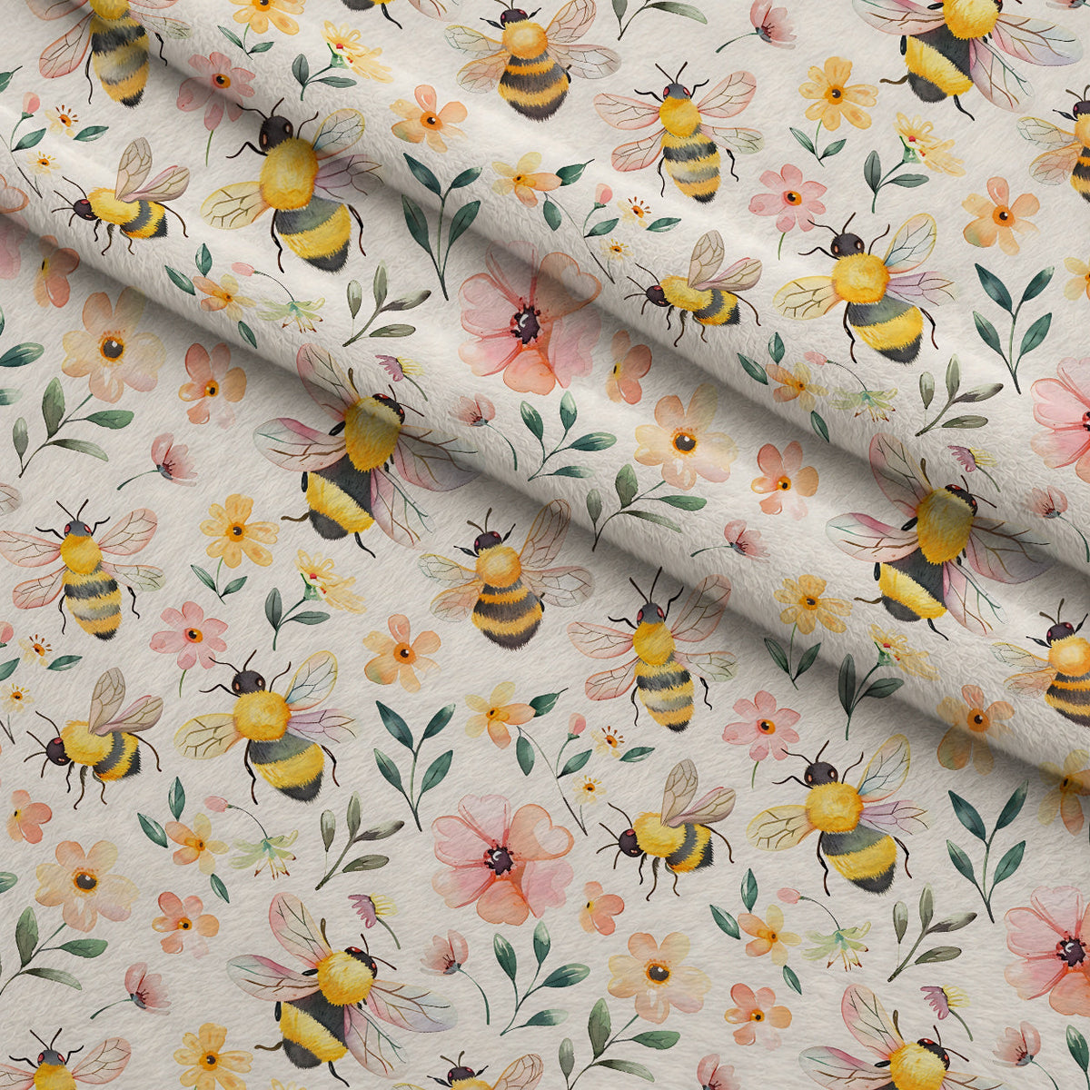 Honey Meadow Pattern 16 Fleece Fabric — fleece fabric folded close-up preview (mv-fleece-v1:lying)