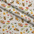 Honey Meadow Pattern 4 Fleece Fabric — fleece fabric folded close-up preview (mv-fleece-v1:lying)