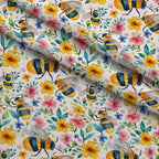 Honey Meadow Pattern 9 Fleece Fabric — fleece fabric folded close-up preview (mv-fleece-v1:lying)