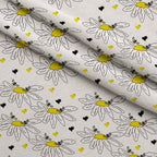 Honeybee Hearts Pattern 14 Fleece Fabric — fleece fabric folded close-up preview (mv-fleece-v1:lying)