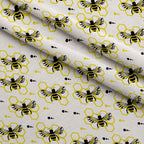 Honeybee Hearts Pattern 3 Fleece Fabric — fleece fabric folded close-up preview (mv-fleece-v1:lying)