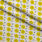 Honeybee Hearts Pattern 4 Fleece Fabric — fleece fabric folded close-up preview (mv-fleece-v1:lying)