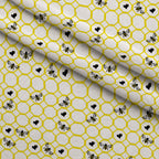 Honeybee Hearts Pattern 5 Fleece Fabric — fleece fabric folded close-up preview (mv-fleece-v1:lying)