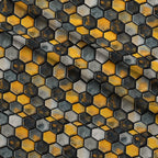 Honeycomb Blooms Pattern 13 Fleece Fabric — fleece fabric folded close-up preview (mv-fleece-v1:lying)