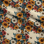 Honeycomb Blooms Pattern 14 Fleece Fabric — fleece fabric folded close-up preview (mv-fleece-v1:lying)