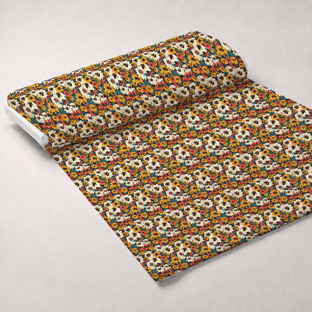 Honeycomb Blooms Pattern 18 Fleece Fabric — fleece fabric unrolled bolt preview (mv-fleece-v1:bolt)