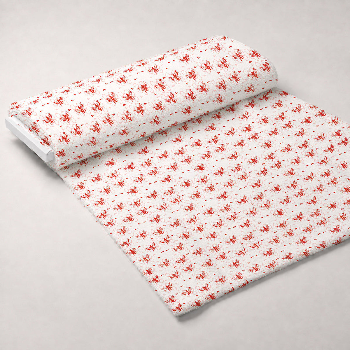 Honeycomb Buzz Pattern 1 Fleece Fabric — fleece fabric unrolled bolt preview (mv-fleece-v1:bolt)
