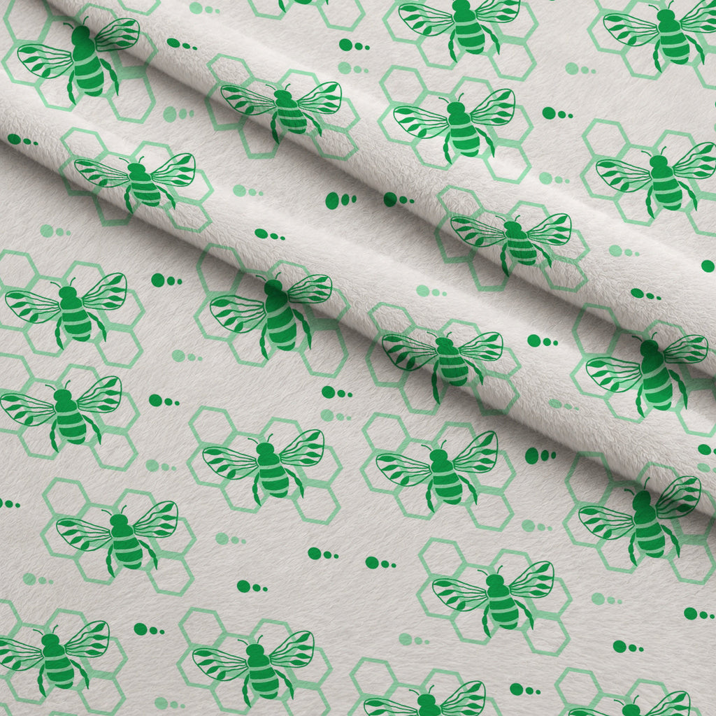 Honeycomb Buzz Pattern 11 Fleece Fabric — fleece fabric folded close-up preview (mv-fleece-v1:lying)