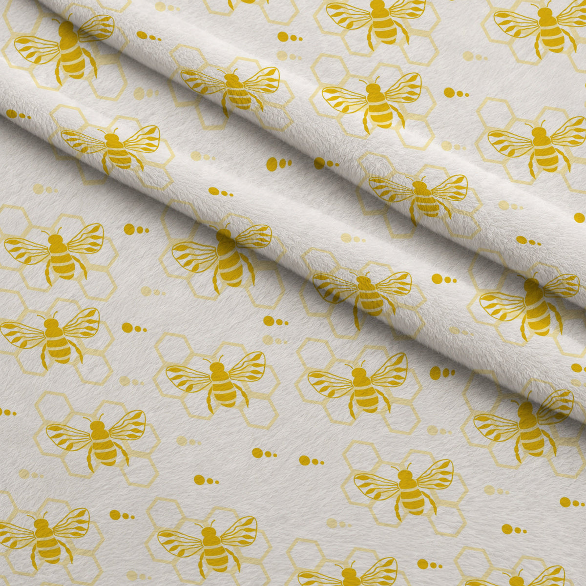 Honeycomb Buzz Pattern 12 Fleece Fabric — fleece fabric folded close-up preview (mv-fleece-v1:lying)
