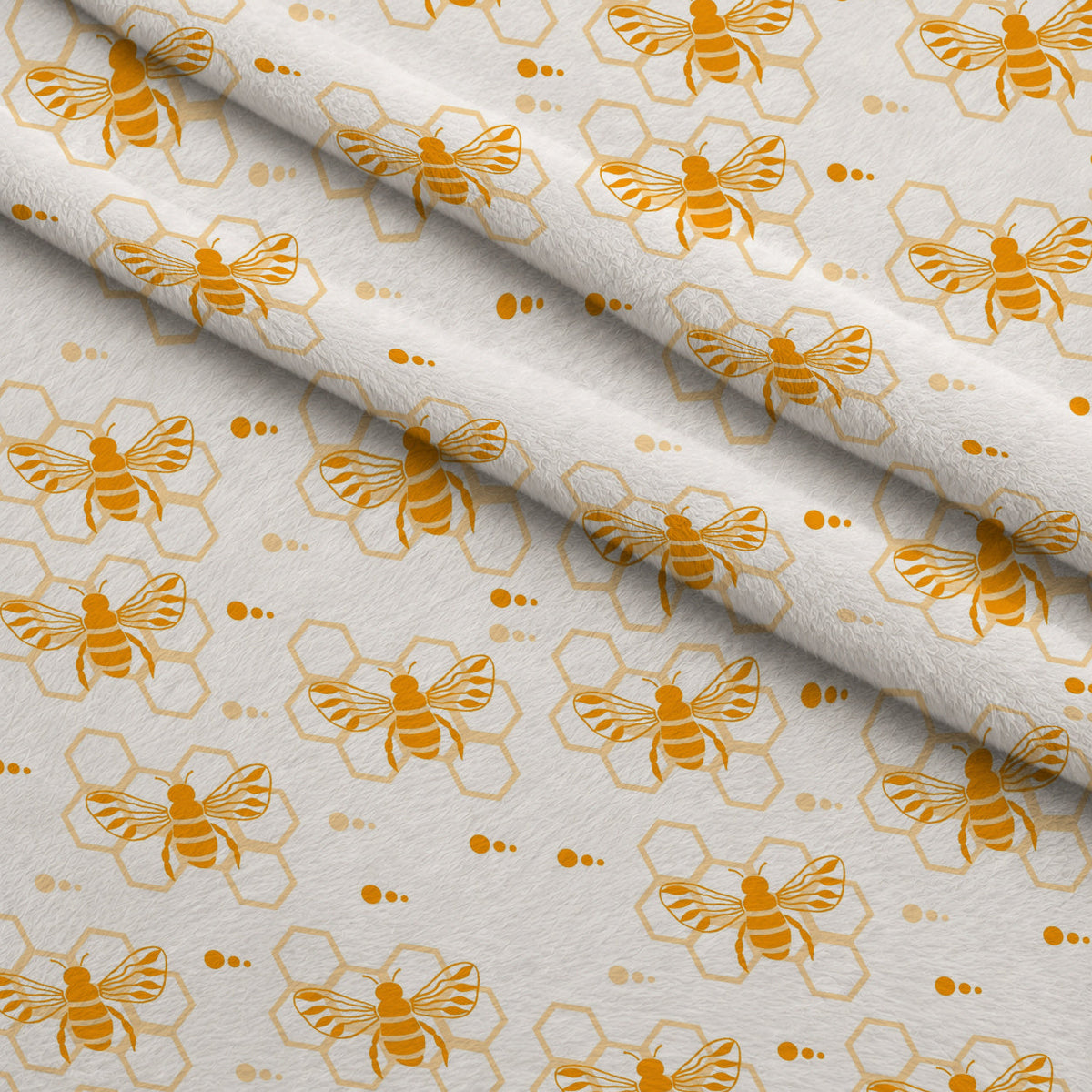 Honeycomb Buzz Pattern 13 Fleece Fabric — fleece fabric folded close-up preview (mv-fleece-v1:lying)